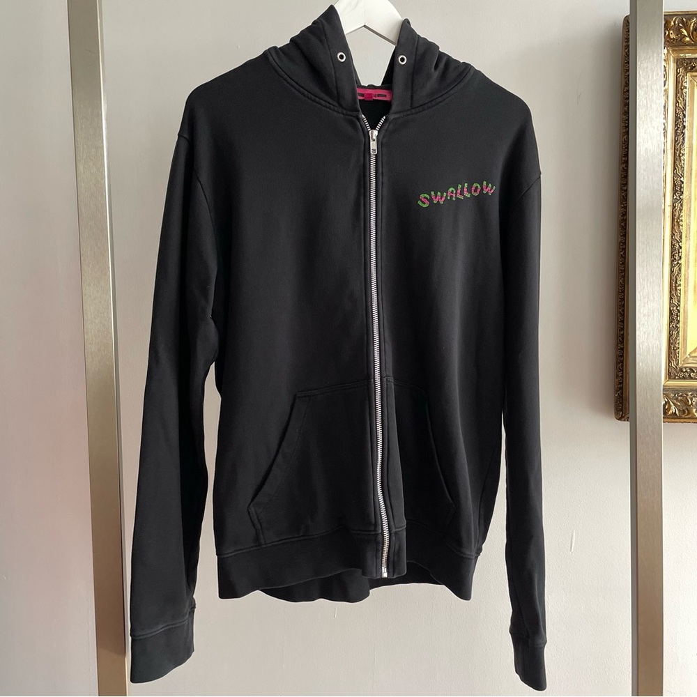 McQ Alexander McQueen Swallow Black Cotton Hoodie